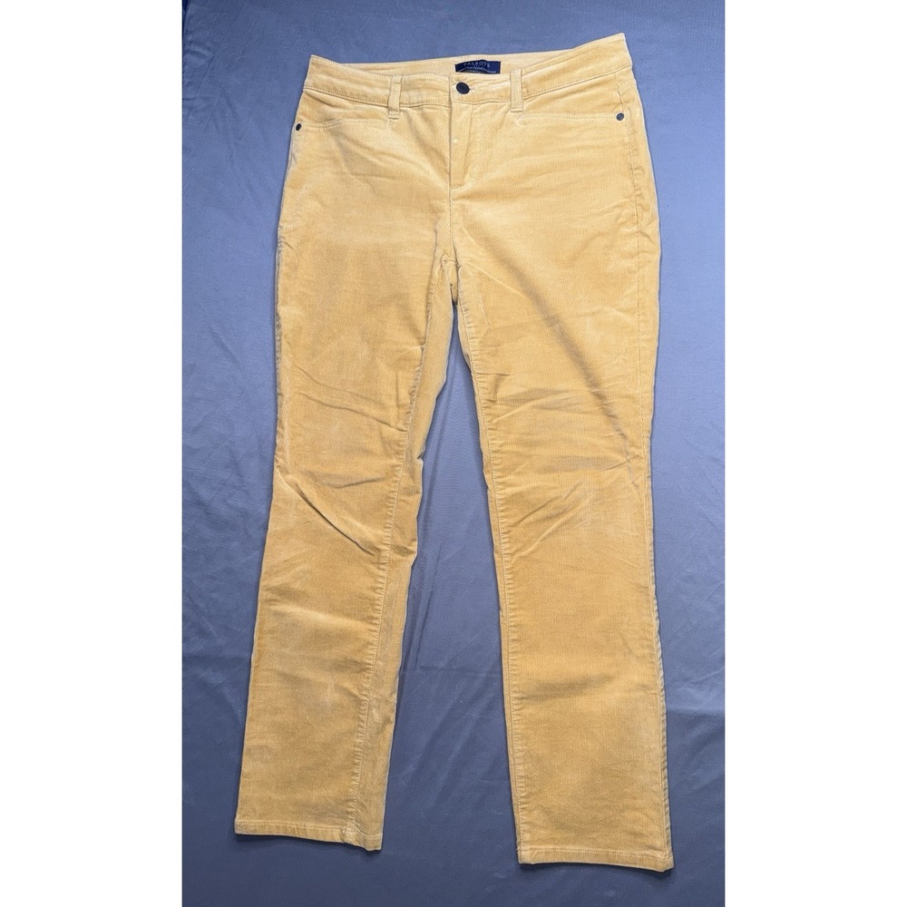 Talbots Mustard Yellow Corduroy Straight High Waist Pants - Women's Size 32